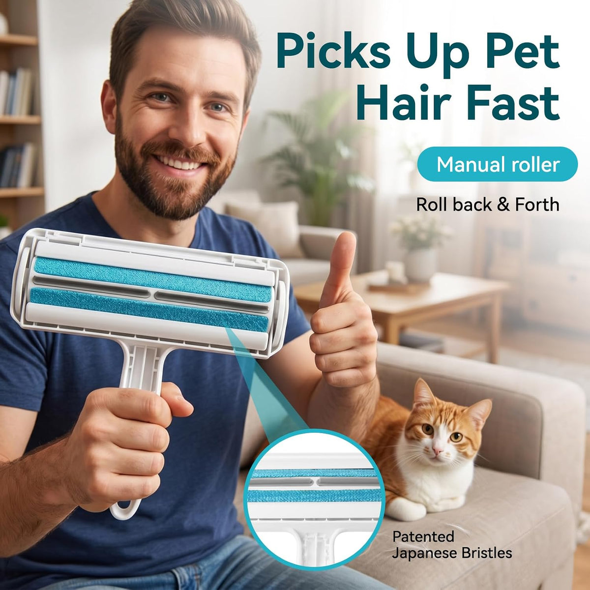 Self-Cleaning Pet Hair Remover Roller Cleaning Brush